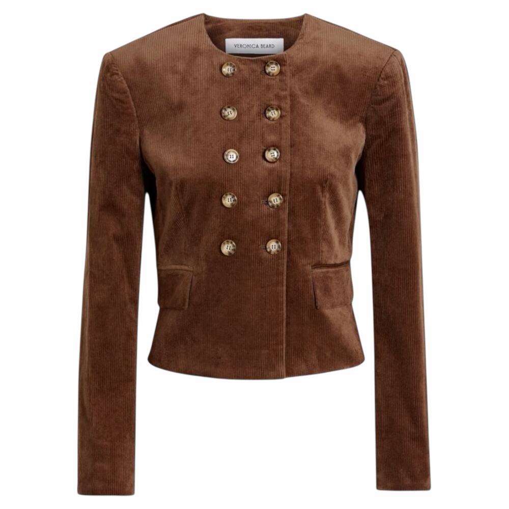 Veronica Beard Bentley Double Breasted Corduroy Jacket Brown Size 2 - Picture 4 of 11